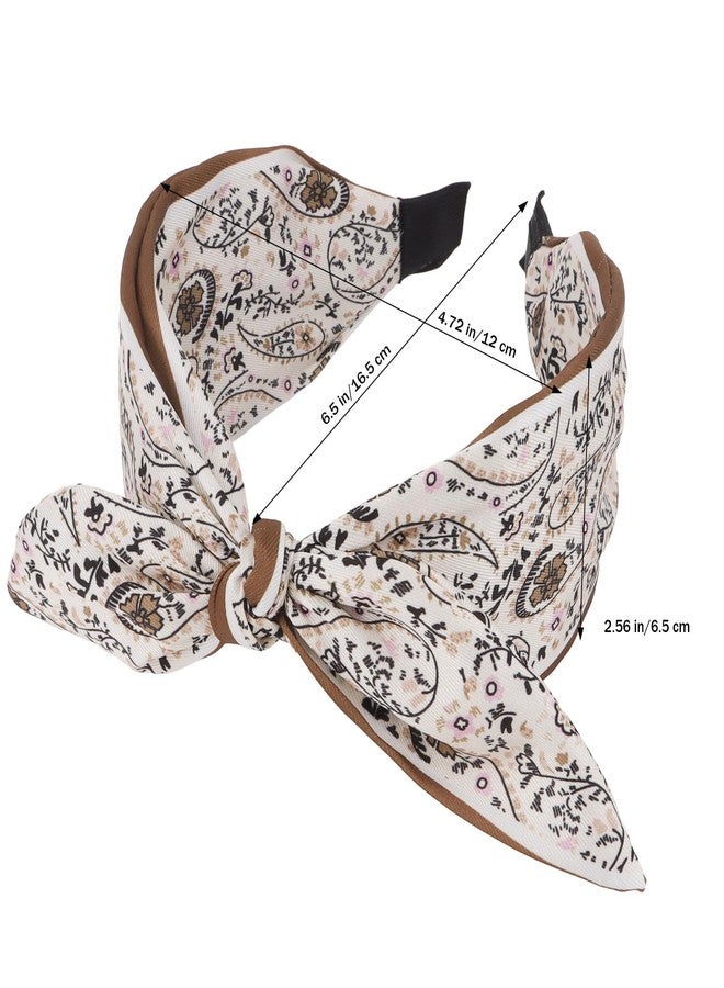 CAVETEE Bow Headbands for Women, Black and White Knotted Hair Bands for Women, 2 Pack Wide Hair Accessories - Image 4