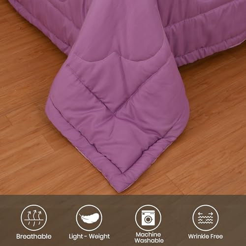 FRESH FROM LOOM All Seasons Collection Double Weaved Dohar | Premium Reversible Quilt | Solid Plain Micro Fibre Comforter | Double Bed Light Duvet | Skin Friendly (90x100 in) | TC - 200 - Image 4