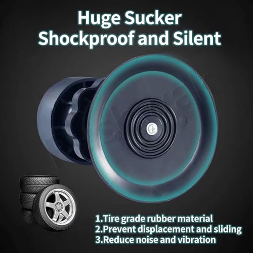 Rushwak Height Adjustable Anti Vibration Pads for Washing Machine Support, Dryer Shock and Noise Cancelling Pad, Anti-Walk Vibration Absorber Washer Foot Pad, Anti-Slip Rubber Stabilizer with Suction - Image 4