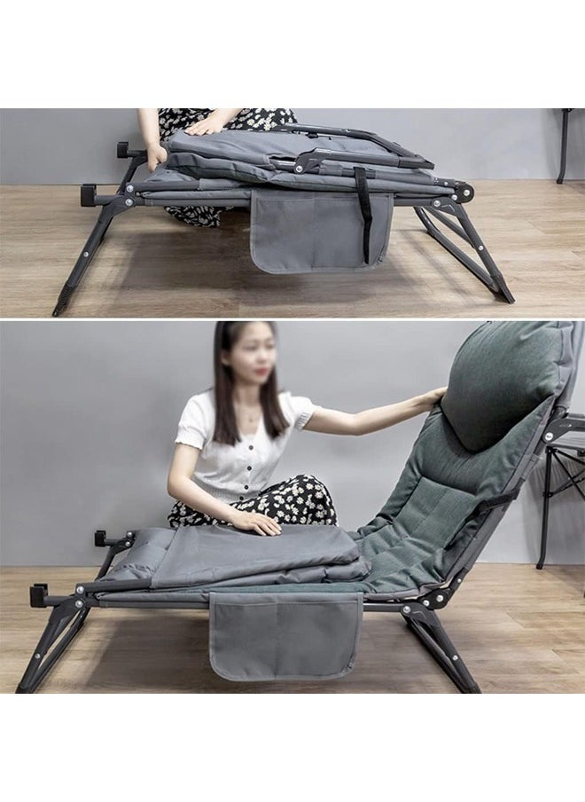 Portable travel bed, foldable and adjustable camping chair in 5 positions