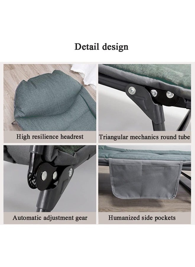 Portable travel bed, foldable and adjustable camping chair in 5 positions
