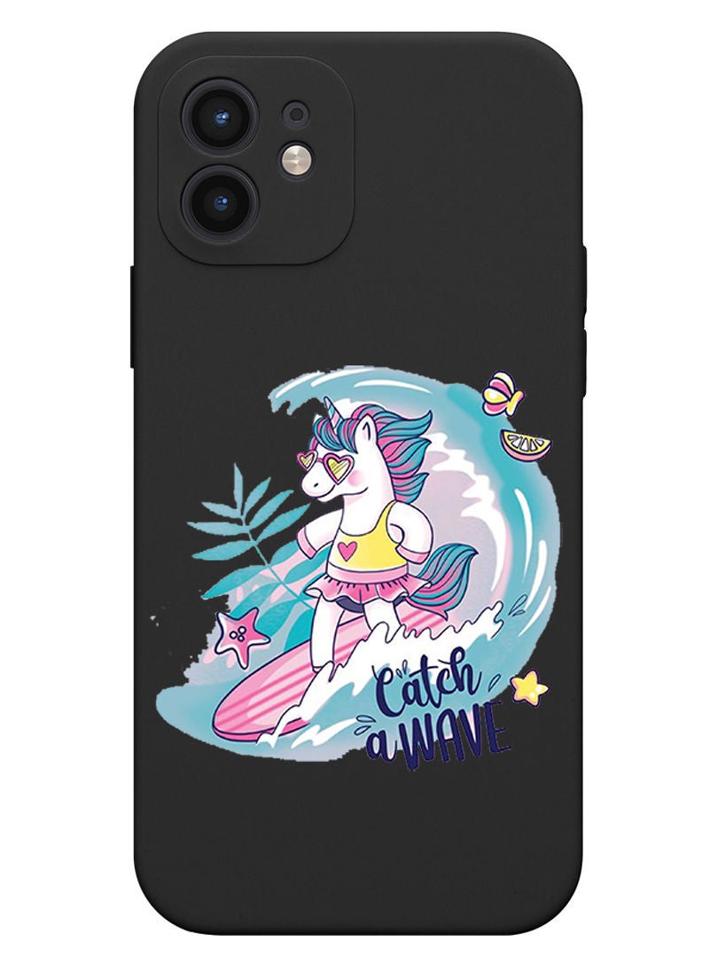 Theodor Protective Slim Fit Case Liquid Silicone Cover with Full Body Protection Anti-Scratch Shockproof Case For iPhone 12 Black  - Cats Pumpkin Halloween2-01 - Image 1