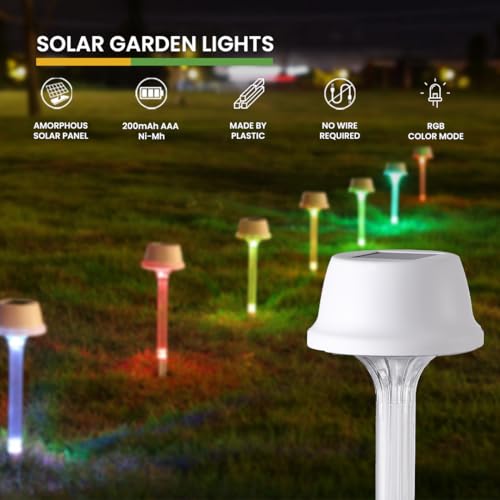 hardoll Solar Light for Garden Outdoor Decorative Flickering Flame Lamp Waterproof Pathway, Balcony, Lawn,Automatic Powered for Patio & Landscape,Home Smart LED Spike Lamp with RGB Modes (Pack of 4) - Image 2