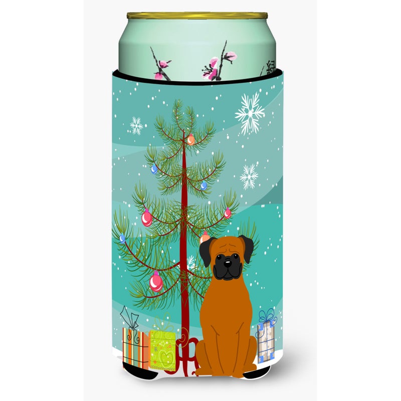 Caroline's Treasures ""Caroline's Treasures Merry Christmas Tree Fawn Boxer Tall Boy Beverage Insulator Hugger BB4240TBC  Multicolor""