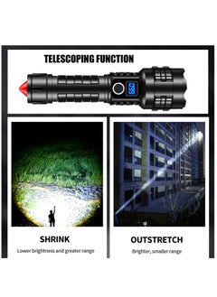 Arabest Rechargeable High Lumen Flashlight Super Bright 250,000 Lumens White Laser LED High Power Tactical Brightest Flashlight Handheld Emergency Flashlight for Camping Hiking  - Image 2