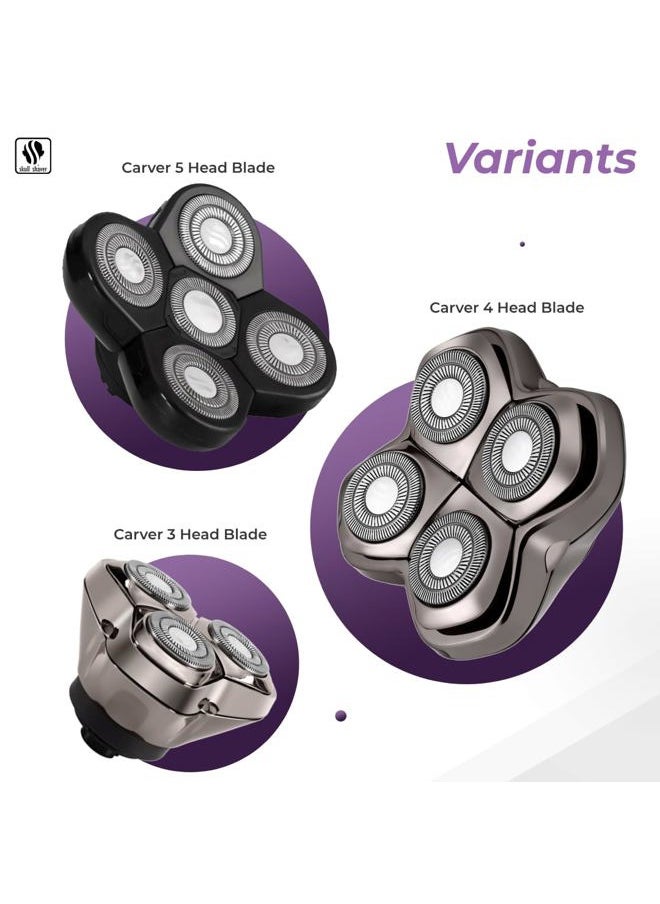 Skull Shaver - Carver PRO 4 Head Replacement Blade - Premium Hypo-Allergenic Electric Razor Blade for Bald Head Shavers for Men/Women, Electric Shaver Blade - Image 1