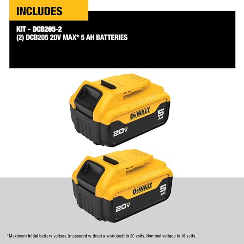 DEWALT 20V MAX 5 Ah Lithium Ion Battery 2-Pack (DCB205-2) - Image 2
