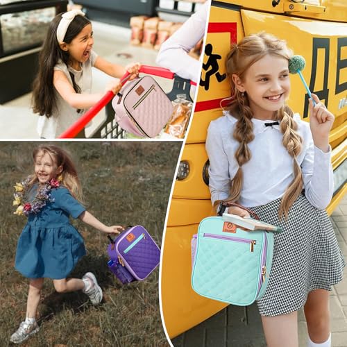 Genteen Lunch Box for Women Men Kids Girls Teen Adults,Insulated Lunch Bag with Bottle Holder,Small Lunch Box Cooler Lightweight Reusable LunchBox for Work Office School Travel Picnic-Light Pink - Image 2