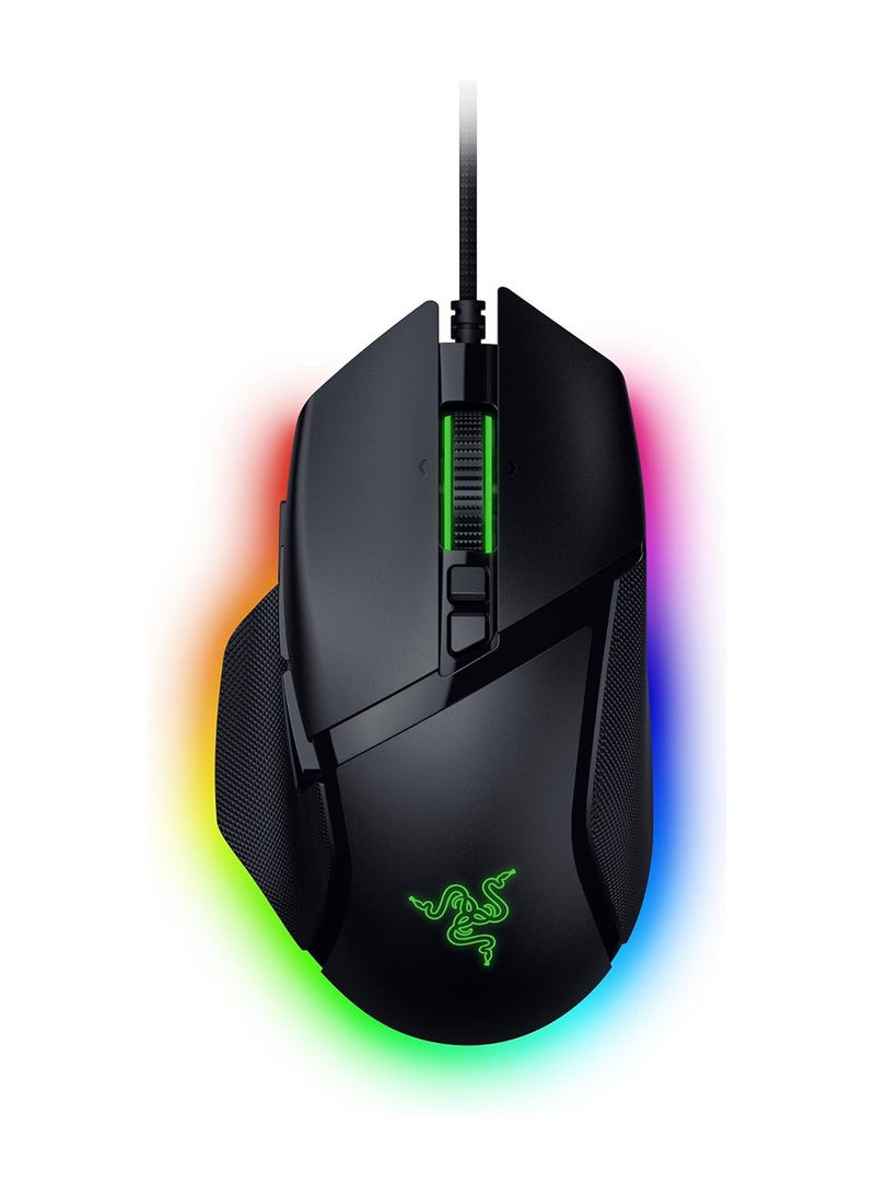 Razer Basilisk V3 35K Wired Ergonomic Gaming Mouse : HyperScroll Tilt Wheel - 35K DPI Optical Sensor Gen 2-13 Customizable Controls - Chroma RGB - Optical Switches Gen 3 - Speedflex Cable - Black I RZ01-05230100-R3M1 - Image 1