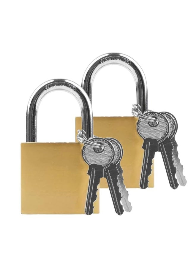 ROBUSTLINE Brass Plated Padlock Padlocks For Luggage Lockers Solid Brass Keyed Alike Padlocks 2Pcs 30Mm - Image 1