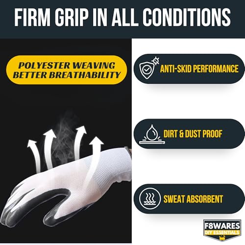 F8WARES Nitrile Coated Safety Gloves for Men Industrial & Outdoor - Working Gloves for Men - Rubber Coated Hand Gloves for General Purpose, Gardening & Mechanical Work (Pack of 5 Pairs, Large) - Image 3