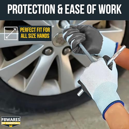 F8WARES Nitrile Coated Safety Gloves for Men Industrial & Outdoor - Working Gloves for Men - Rubber Coated Hand Gloves for General Purpose, Gardening & Mechanical Work (Pack of 5 Pairs, Large) - Image 4