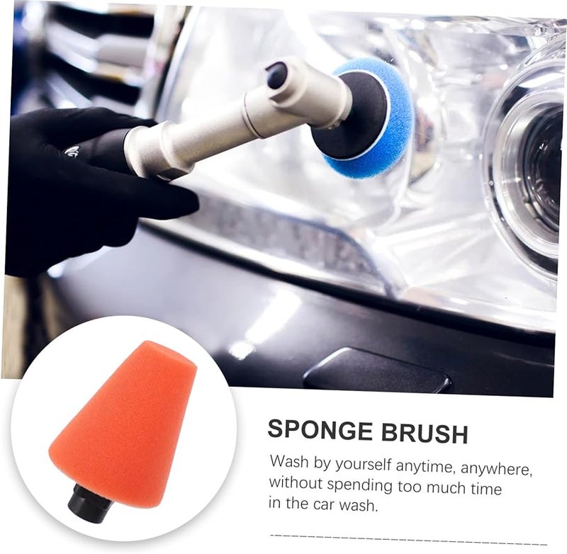 إسفنجة فرشاة تنظيف عجلات السيارة البرتقالية لغسل وتلميع وتلميع الجنوط - Image 3
