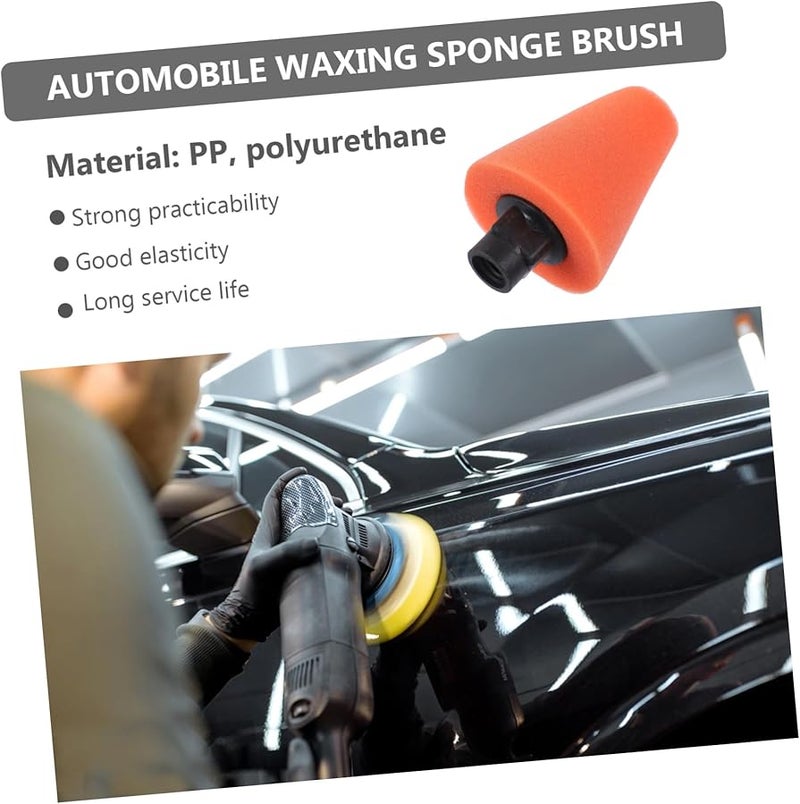 إسفنجة فرشاة تنظيف عجلات السيارة البرتقالية لغسل وتلميع وتلميع الجنوط - Image 4