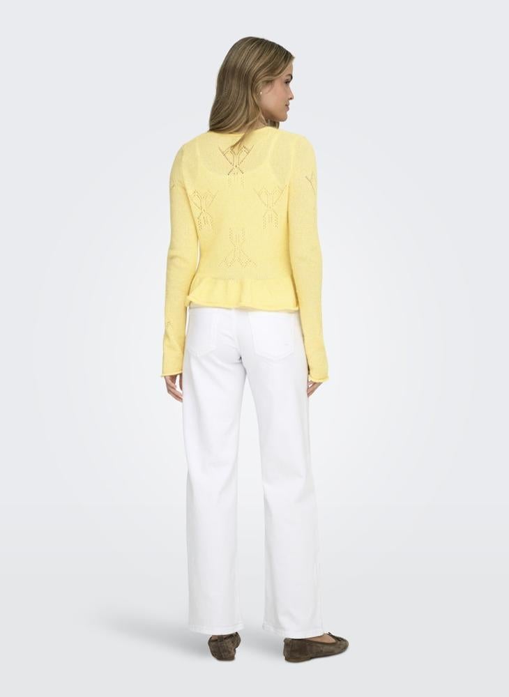 ONLY Onlhelga Long Sleeve Knitted String Cardigan - Image 2