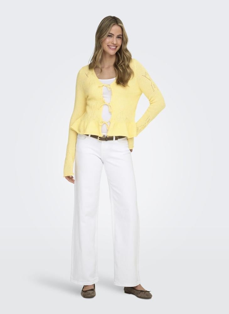 ONLY Onlhelga Long Sleeve Knitted String Cardigan - Image 5