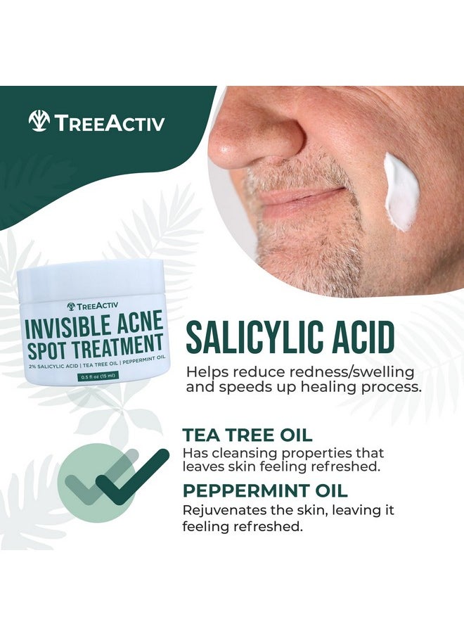 TreeActiv TreeActiv Invisible Salicylic Acid Cystic Acne Treatment For Face Original Formula, 0.5 fl oz, Acne Face Cream, Acne Spot Treatment for Face & Body, Acne Clearing Cream Moisturizer for Teens & Adults  - Image 5