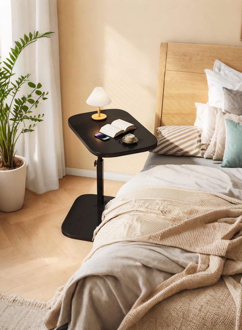 WALALLA Height-Adjustable C Table – 360° Swivel End Table, Adjustable Side Table for Couch, Small Coffee Table for Small Spaces, 40x30cm - Image 1