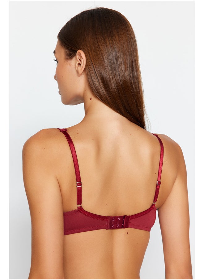 trendyol - Claret Red Polyamide Lace Detailed Covered Bra THMAW24SU00017 - Image 1