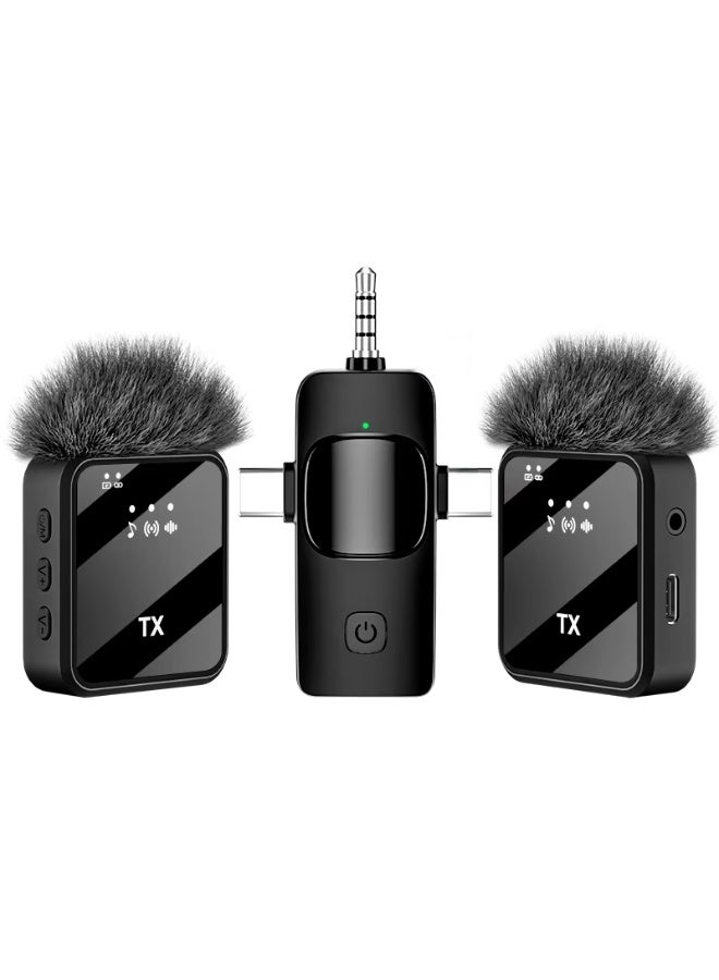 Lavalier  3-in-1 Wireless Microphone F11-2 for Live Video Recording – High-Quality Lapel Mic for Smartphone, Camera & Computer, Clear Audio for Vlogging, Interviews, and Content Creation - Image 1
