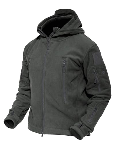 MAGCOMSEN Fleece Hoodie Men Winter Jackets for Men Tactical Jackets Military Jacket Soft Warm Jackets Gray L - Image 1