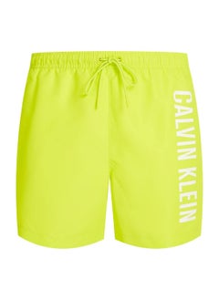 Calvin Klein Jeans Men's Medium Drawstring Swim Shorts - Intense Power - Polyester, Yellow  - Image 3