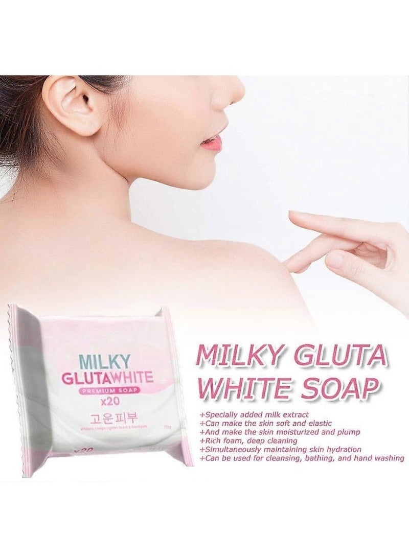 Keisha White Milky Gluta White 20x Whitening Bar Soap 2PCS COMBO PACK for Face & Body, 70g - Brightening Face & Body Bar Soap for Dark Spots & Smooth Skin - Image 3