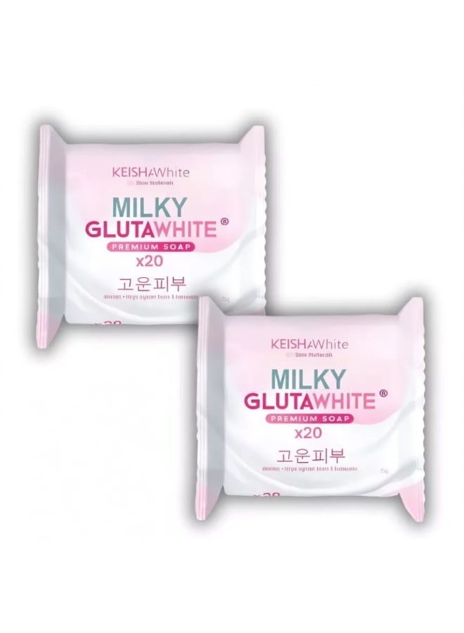 Keisha White Milky Gluta White 20x Whitening Bar Soap 2PCS COMBO PACK for Face & Body, 70g - Brightening Face & Body Bar Soap for Dark Spots & Smooth Skin - Image 5