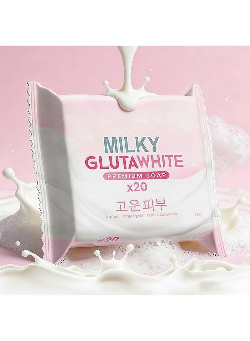 Keisha White Milky Gluta White 20x Whitening Bar Soap 2PCS COMBO PACK for Face & Body, 70g - Brightening Face & Body Bar Soap for Dark Spots & Smooth Skin - Image 2