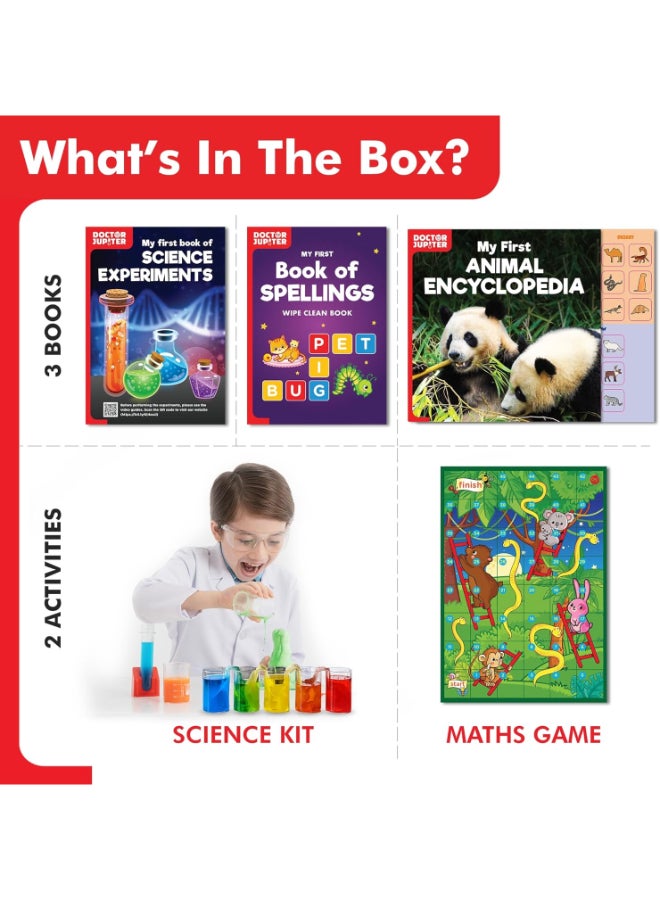 Doctor Jupiter Little Genius Kit for Kids 4-6 Year Olds | Books, Jigsaw Puzzles & Board Games | Dinosaur Toys | Gift for 4, 5, 6 Year Old Boys & Girls | Birthday Gift | Learning & Educational Toys - Image 2