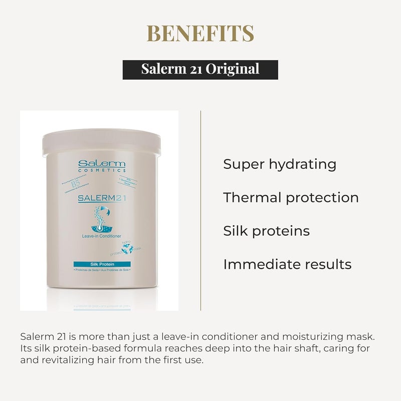 Salerm Cosmetics 21 Silk Protein Leave-In Conditioner - 1000 ml - Image 3