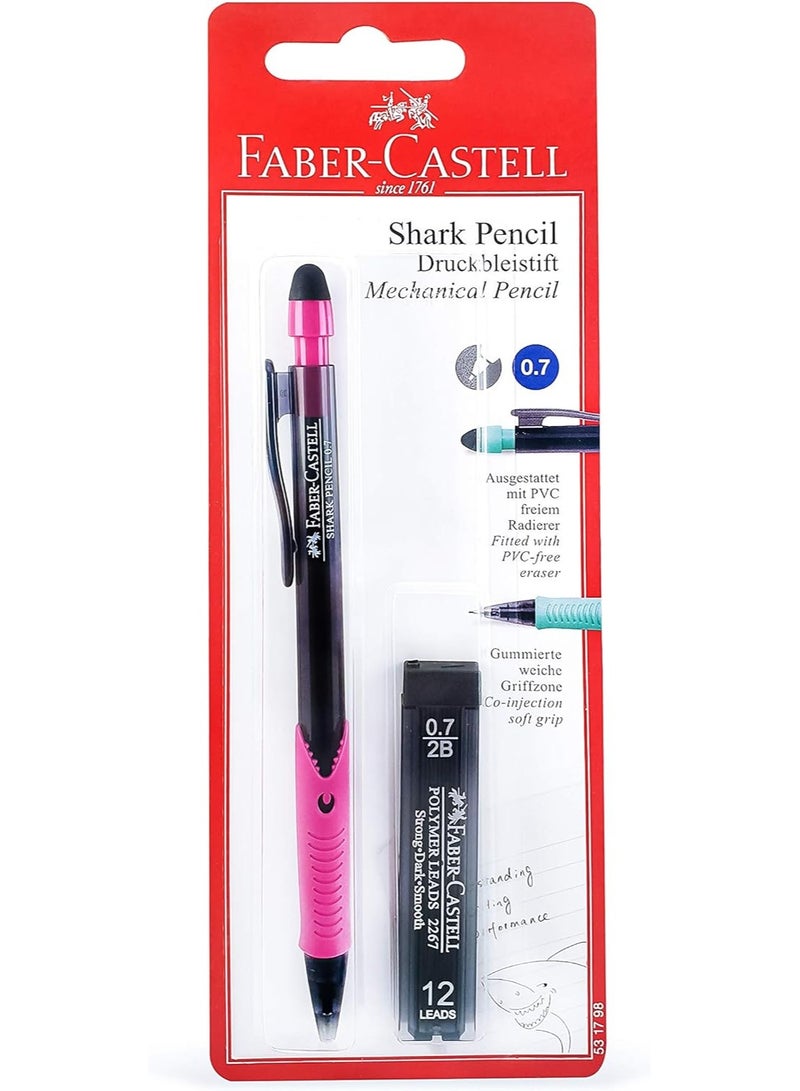 FABER-CASTELL 1-Piece Shark Mechanical Pencil 0.7mm Tip With A Pack Of Leads Assorted Barrel Colours - Image 4