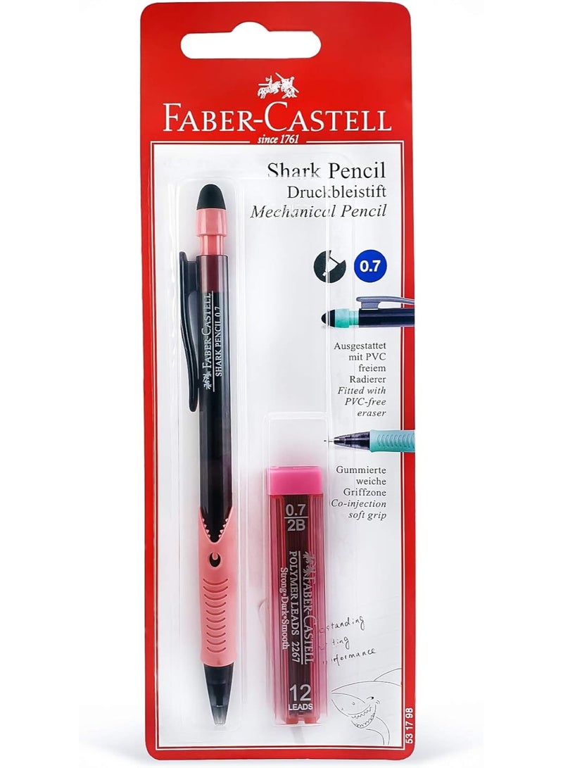FABER-CASTELL 1-Piece Shark Mechanical Pencil 0.7mm Tip With A Pack Of Leads Assorted Barrel Colours - Image 2