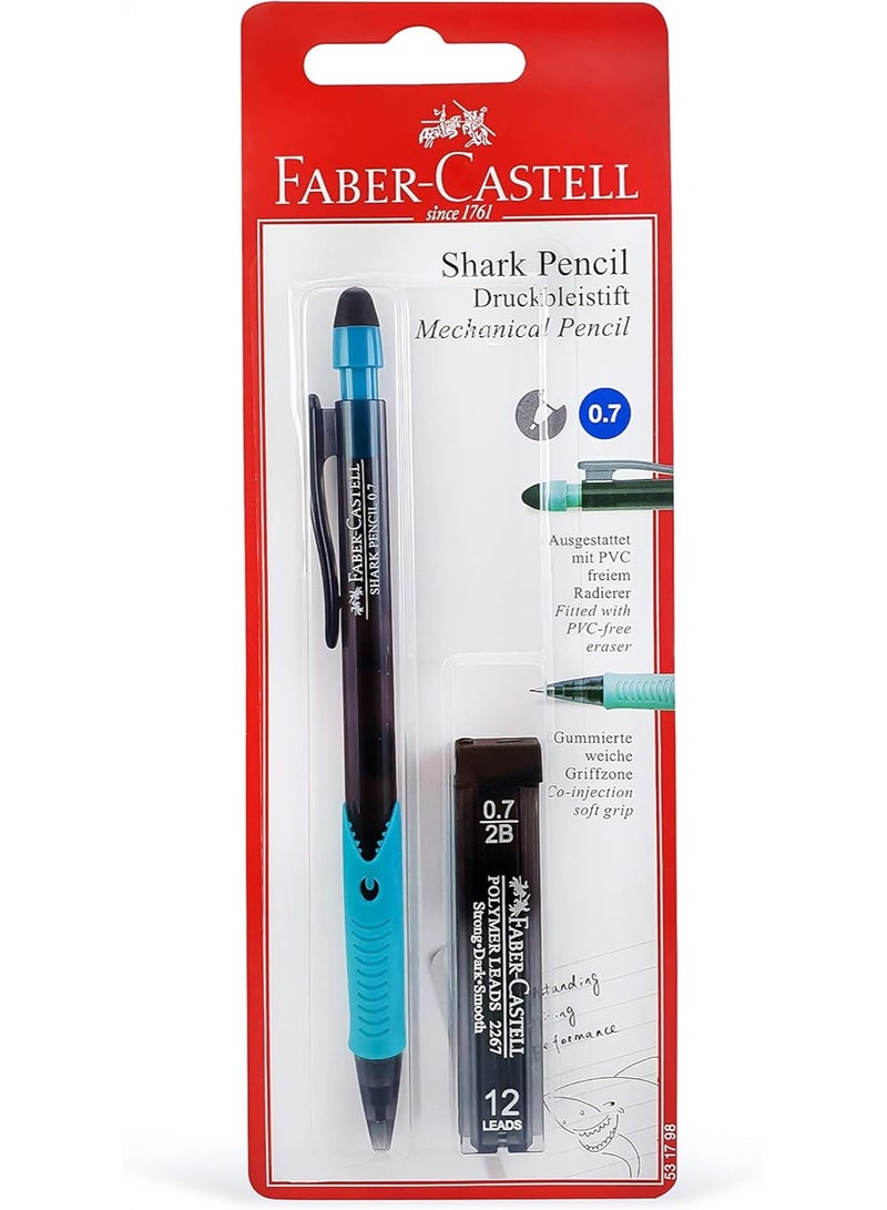 FABER-CASTELL 1-Piece Shark Mechanical Pencil 0.7mm Tip With A Pack Of Leads Assorted Barrel Colours - Image 5
