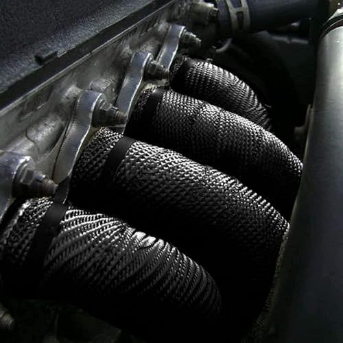 Foneso Black Exhaust Heat Wrap, Foneso 2'' x 33' Exhaust Header Wrap Tape Fiberglass Heat Shield Tape with 10pcs Stainless Steel Ties for Motorcycle Car Truck - Image 5