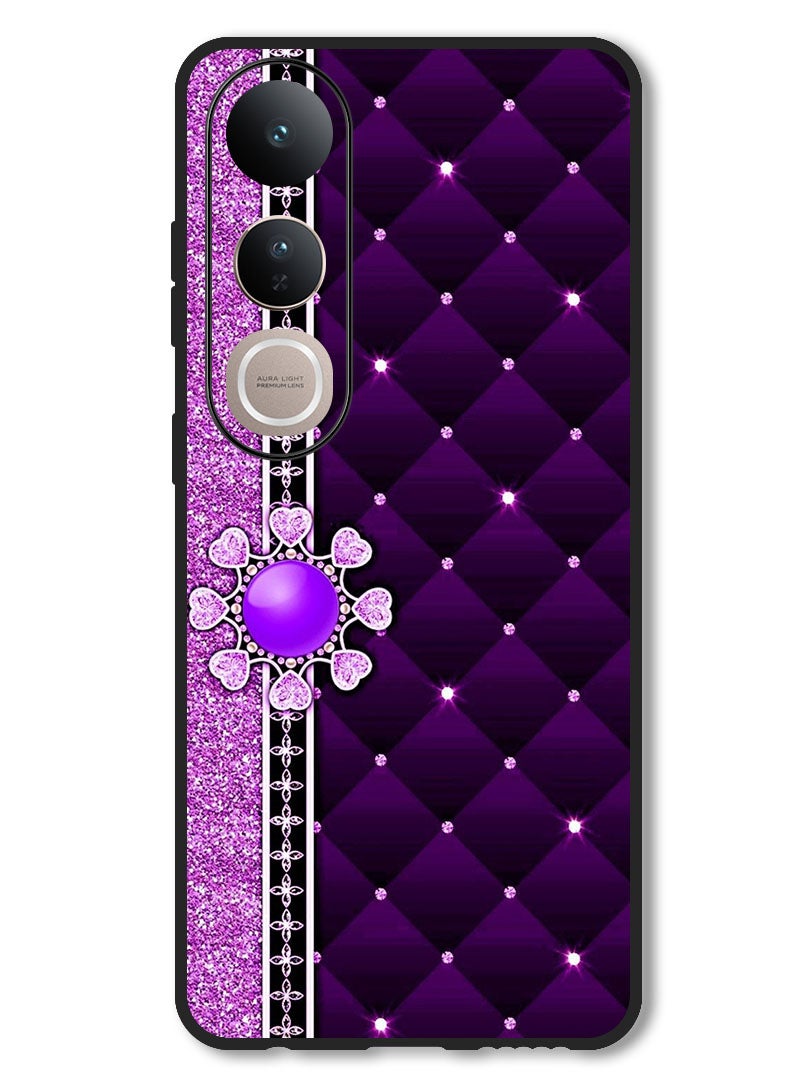 Theodor Case Compatible with Vivo V50 Lite Protection Shockproof Bumper Cover Purple Stappers - Image 1