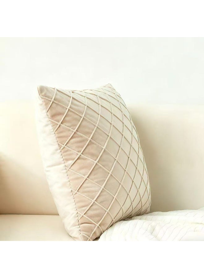 Set of 2,European Square Throw Pillow Cover 18x18 Inch - Thickened Dutch Velvet with 3D Diamond Shape Raised Front Hidden Zipper Closure Decorative Cushion Cover Only - Image 5