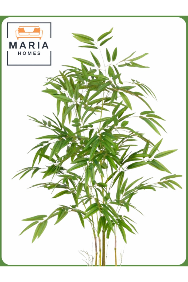 ماريا شجرة خيزران اصطناعية 130 سم – نبات داخلي مزخرف مع وعاء رمادي فاتح - Image 2