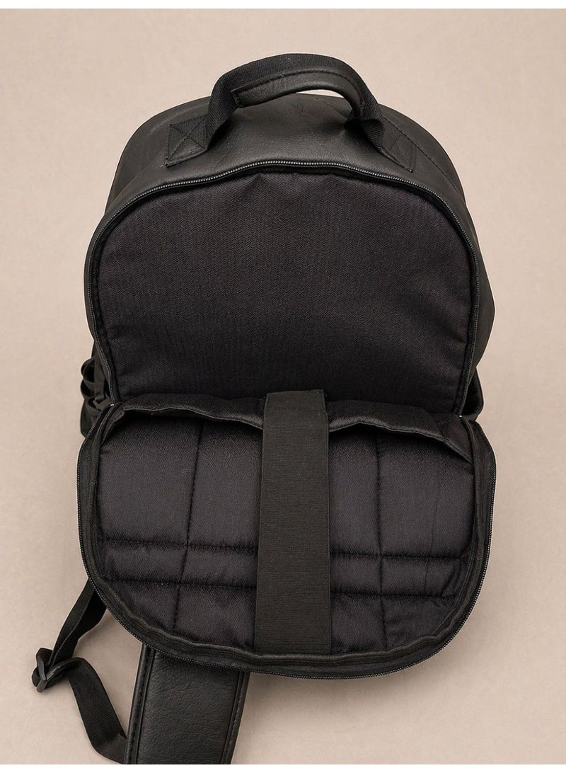 Knox Leather Premium Black Leather Backpack w trolley strap - Image 5