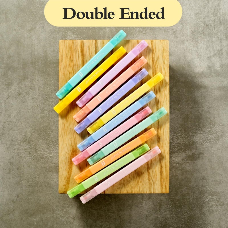 konket 12Pcs Aesthetic Bible Pastel Highlighters and Pens no bleed Cute Highlighters Double Ended Highlighter for and Office Journal - Image 3