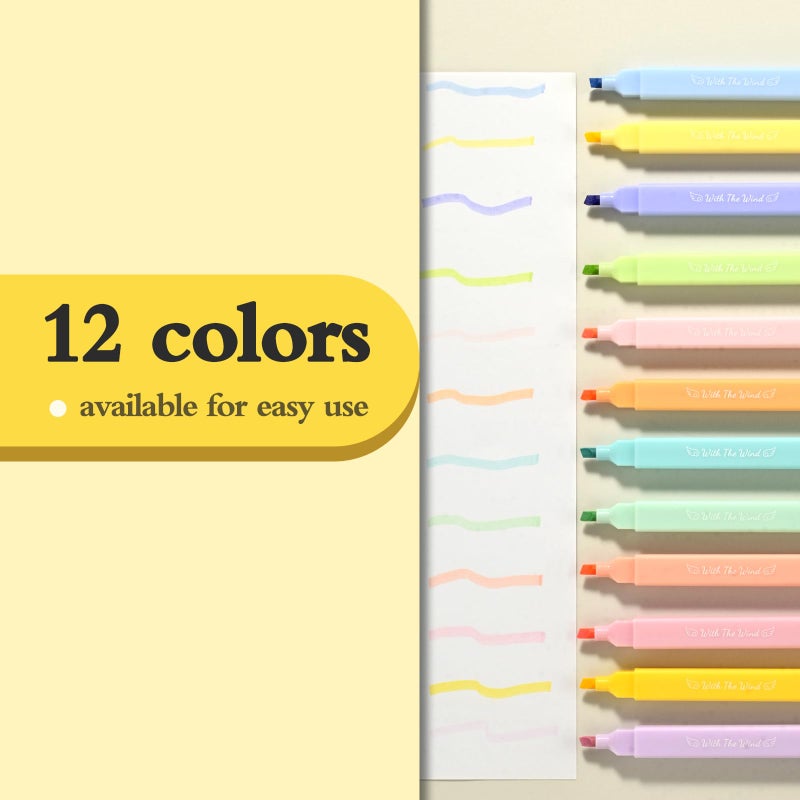 konket 12Pcs Aesthetic Bible Pastel Highlighters and Pens no bleed Cute Highlighters Double Ended Highlighter for and Office Journal - Image 2