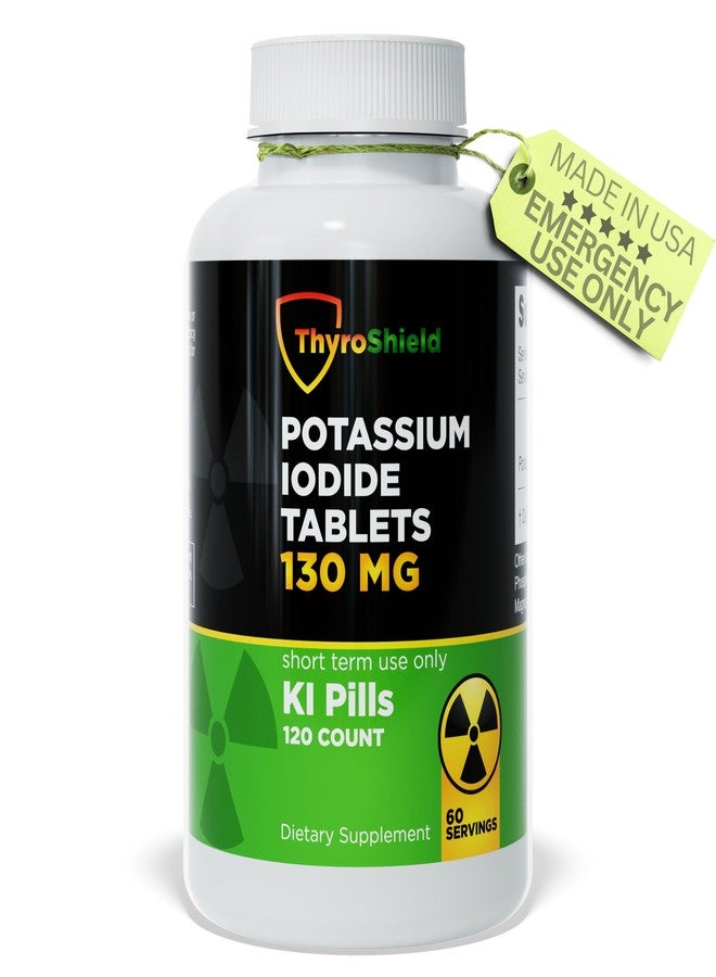 ThyroShield Potassium Iodide Tablets 130 mg | 120ct Iodine Tablets for Radiation Exposure - Potassium Iodine Pills - YODO Naciente - KI Pills - Made in USA - ThyroShield - Image 1