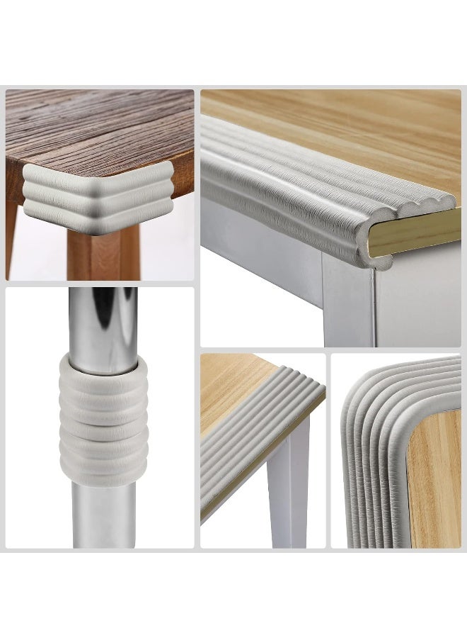 Dovesail Upgrade Baby Proofing Edge Corner Protector, 16.4ft Edge Guards Padding with 3M Adhesive, Extra-Wide Soft Rubber Foam Padding, Furniture,Sharp Edge Safety Corner Edge Bumper Guard-Gray - Image 2