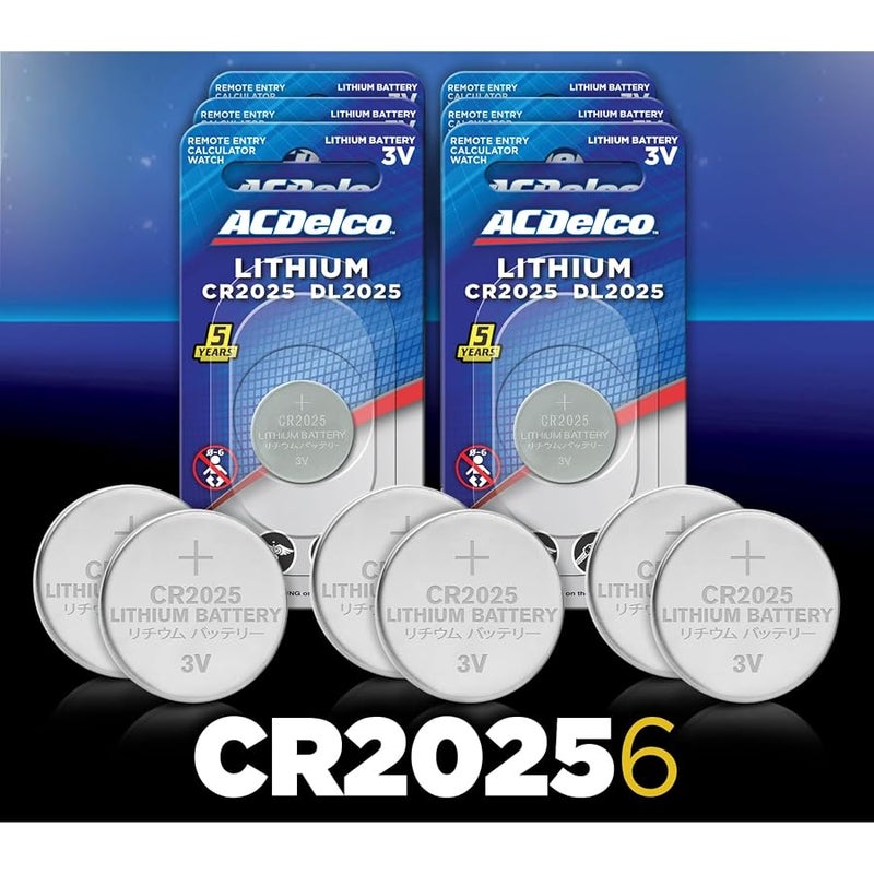 باور ماكس ACDelco CR2025 3V Lithium Coin Cell Battery, Watch and Electronics Button Batteries, 6-Count - Image 2
