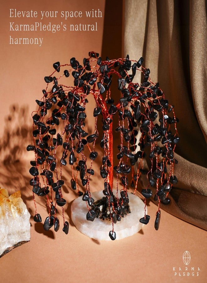 KARMAPLEDGE Black Obsidian Crystal Tree of Life Chakra Healing, Home and Office Desk Decor, Feng Shui Bonsai Trees for Postive Energy, Money, Good Luck, Christmas Decor, Spiritual Birthday Gifts for Women, Mom - Image 4