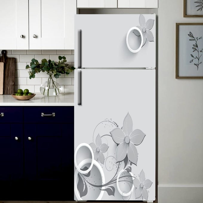 SELF ADHESIVE FRIDGE STICKER SINGLEDOUBLE DOOR FULL SIZE 160X60 CM FRIDGE STICKERS REFRIGERATOR WALL STICKERS FOR KITCHEN DECORATION STICKER FOR FRIDGE DOOR SLATEYFLOWER