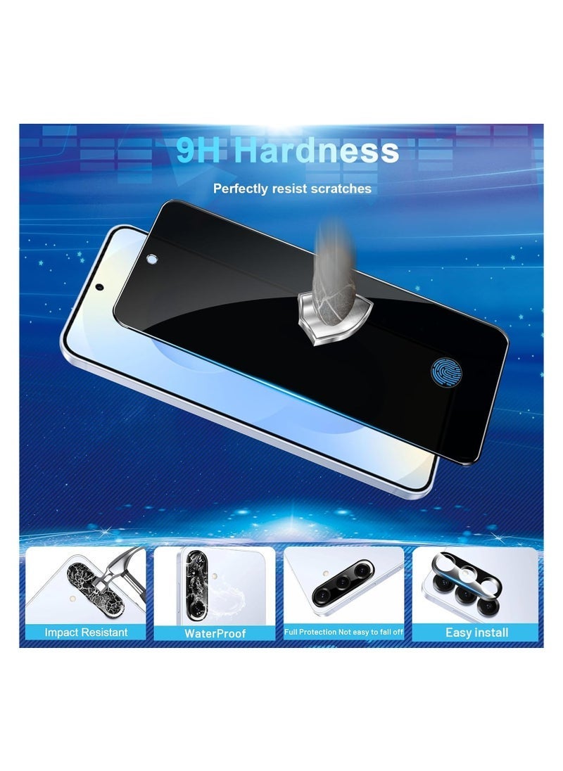 راكسوم واقي شاشة خصوصية لهاتف سامسونج جالاكسي S25، عبوة من قطعتين من فيلم حماية الخصوصية المقوى مع عبوتين من زجاج عدسة الكاميرا المقوى، وضوح عالٍ، حماية ضد التجسس لهاتف سامسونج S25 5G - Image 3