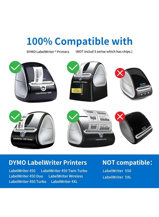 Label KINGDOM 30252 Label Replace For Dymo 30252 Label Writer 450 Labels 1 1/8 X 3 1/2 Adhesive White Paper Address Labels For 450 Turbo 4Xl Printer (350 Labels Per Roll 1 Roll) - Image 2