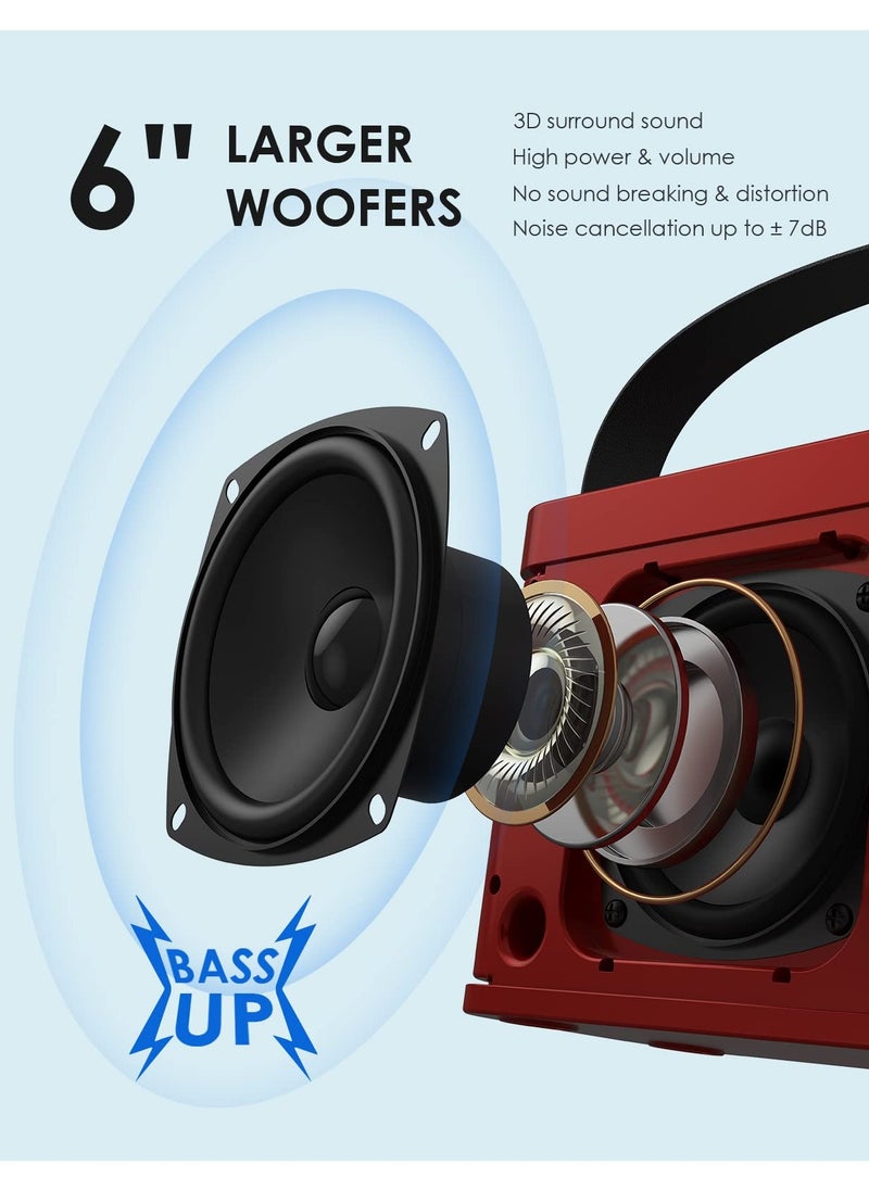 SU.YOSD Karaoke Machine with 2 Wireless Microphone, Portable Bluetooth Speaker, 7 Modes Sound Changing Function, 5 Hours of Playtime Bluetooth, Pro Sound Big Audio and Rich Bass  - Image 3