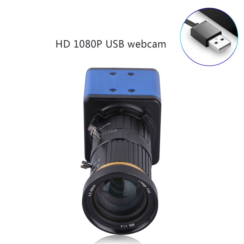 كاميرا ويب عالية الدقة 1080P بدقة 2 ميجابكسل للكمبيوتر - تركيز يدوي مع تقريب بصري 10X - توصيل USB وتشغيل فوري بزاوية واسعة 80° لمؤتمرات الفيديو والتعليم عبر الإنترنت - Image 5